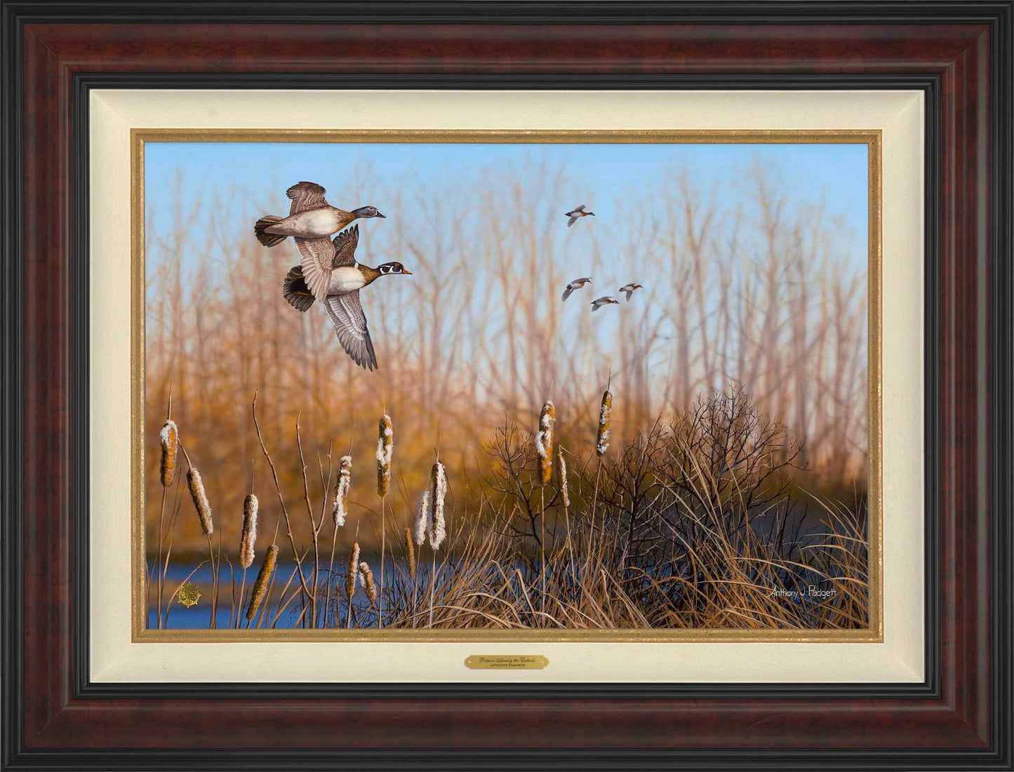 Return Among the Cattails - Wood Ducks; Studio Artist Edition (SA)