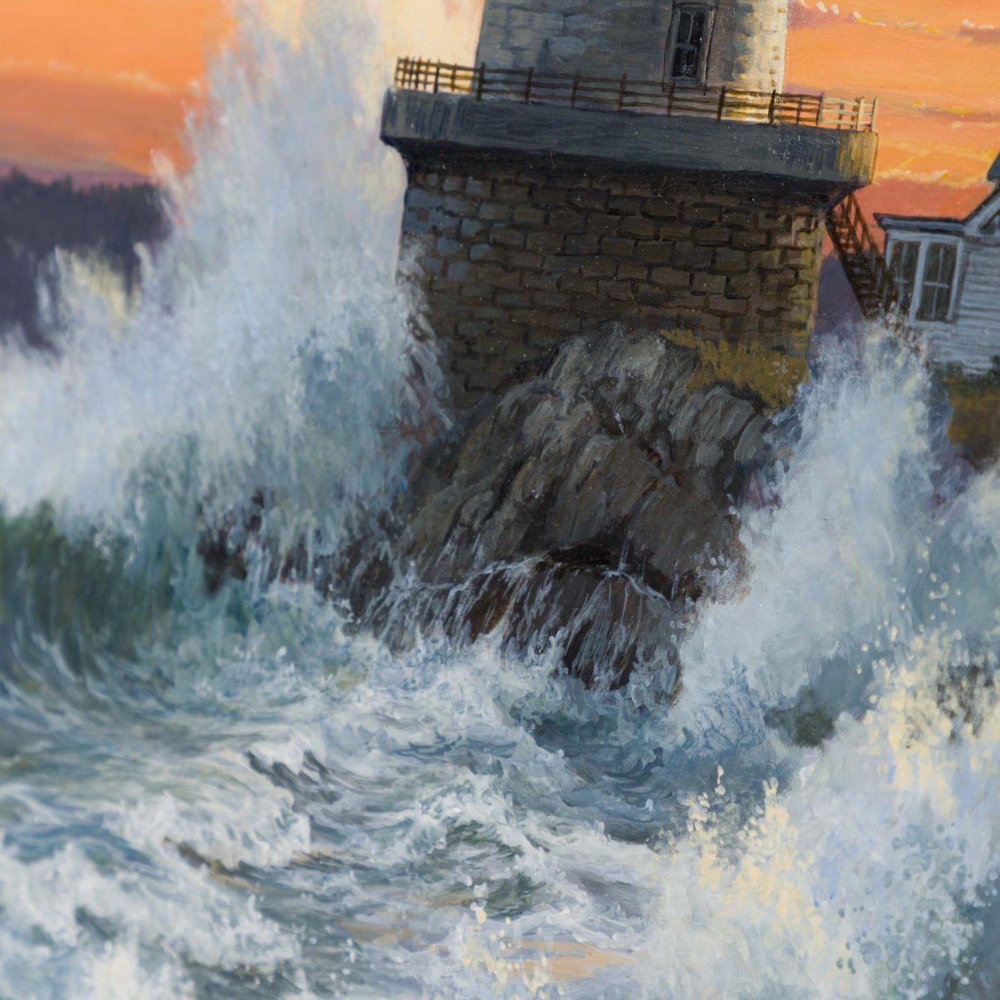 Storm Tide - Lighthouse - 18" x 24" Original Acrylic Painting