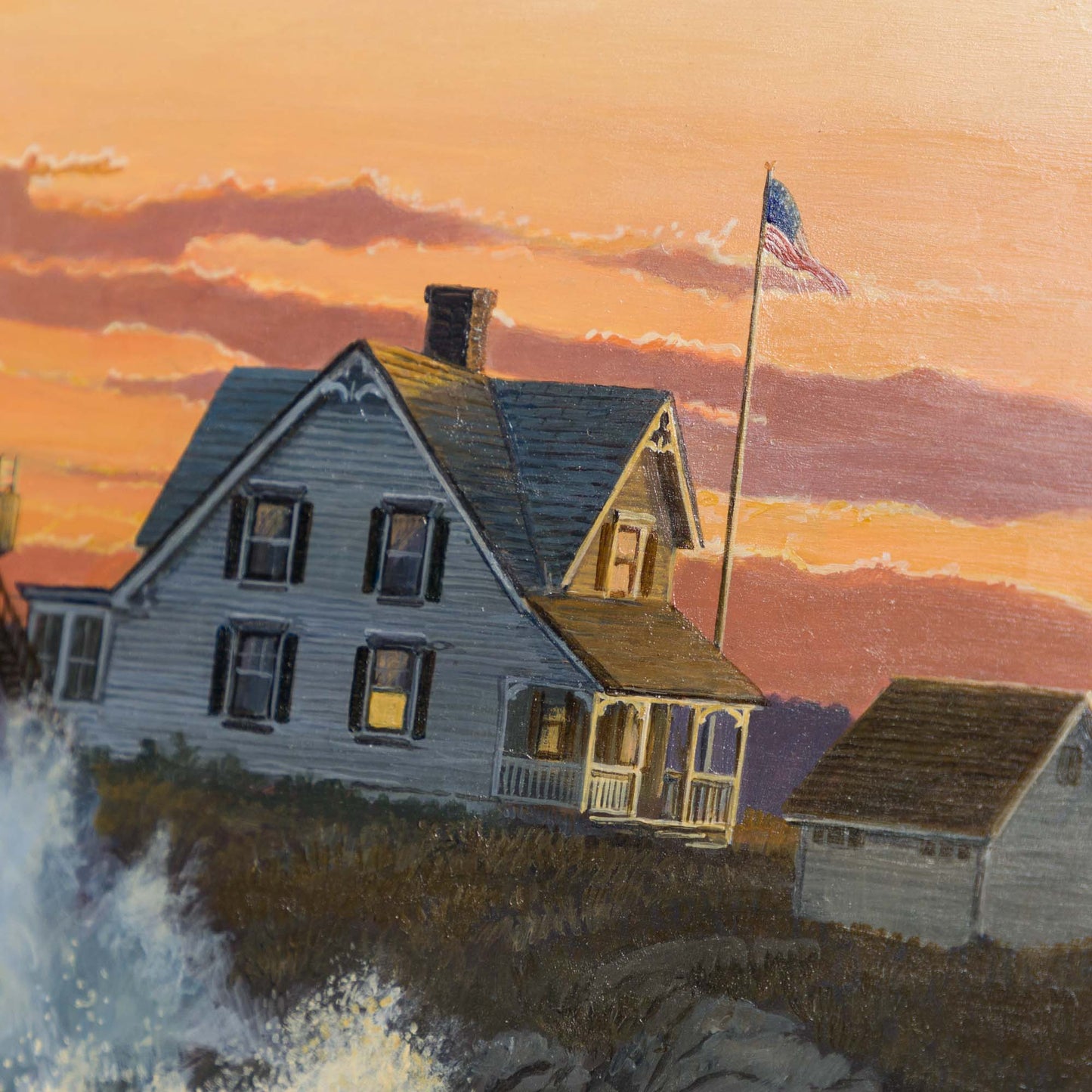 Storm Tide - Lighthouse - 18" x 24" Original Acrylic Painting