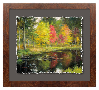 A Forest Pool—Wood Ducks Deckled Edge Paper Print - Wild Wings