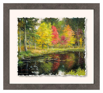 A Forest Pool—Wood Ducks Deckled Edge Paper Print - Wild Wings