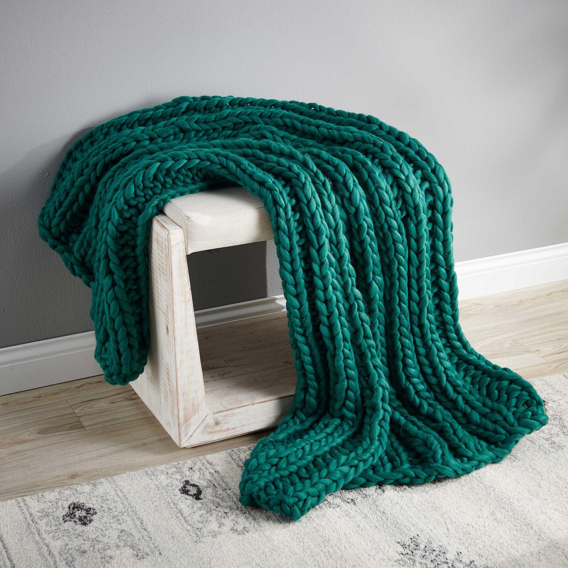 Teal Sweater Knit Throw Blanket from Wild Wings - Main Image