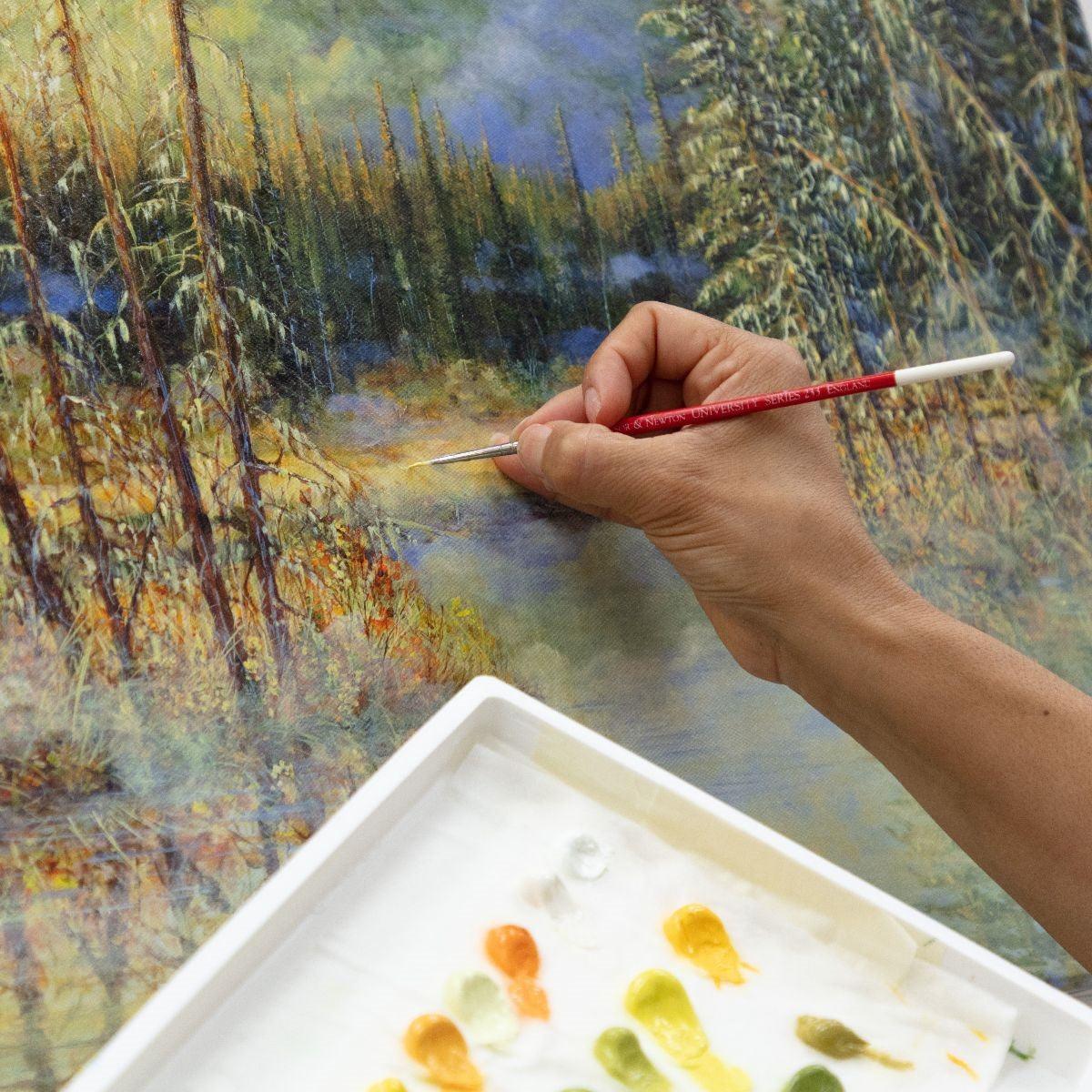 Tranquil Waters—Whitetail Deer; Standard Numbered Edition (SN) Master Artisan Canvas - Wild Wings