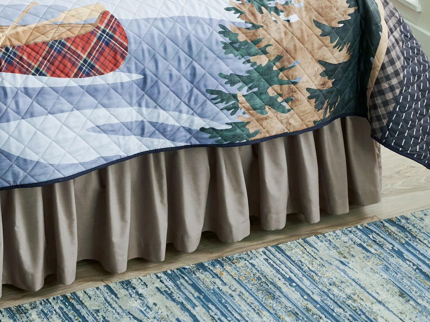 Taupe Night Bedskirt (Queen) - Wild Wings