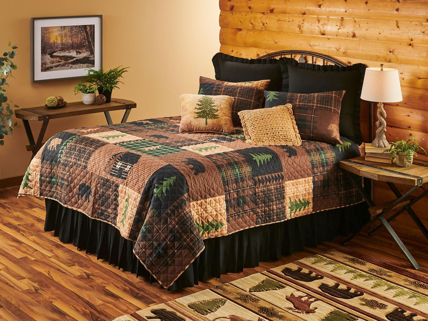 Log Cabin Plaid Bedding Set (Twin) - Wild Wings