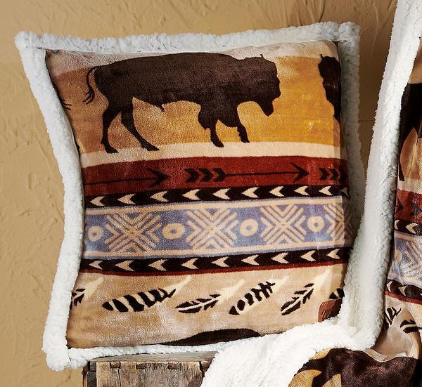 Prairie Bison Pillow - Wild Wings