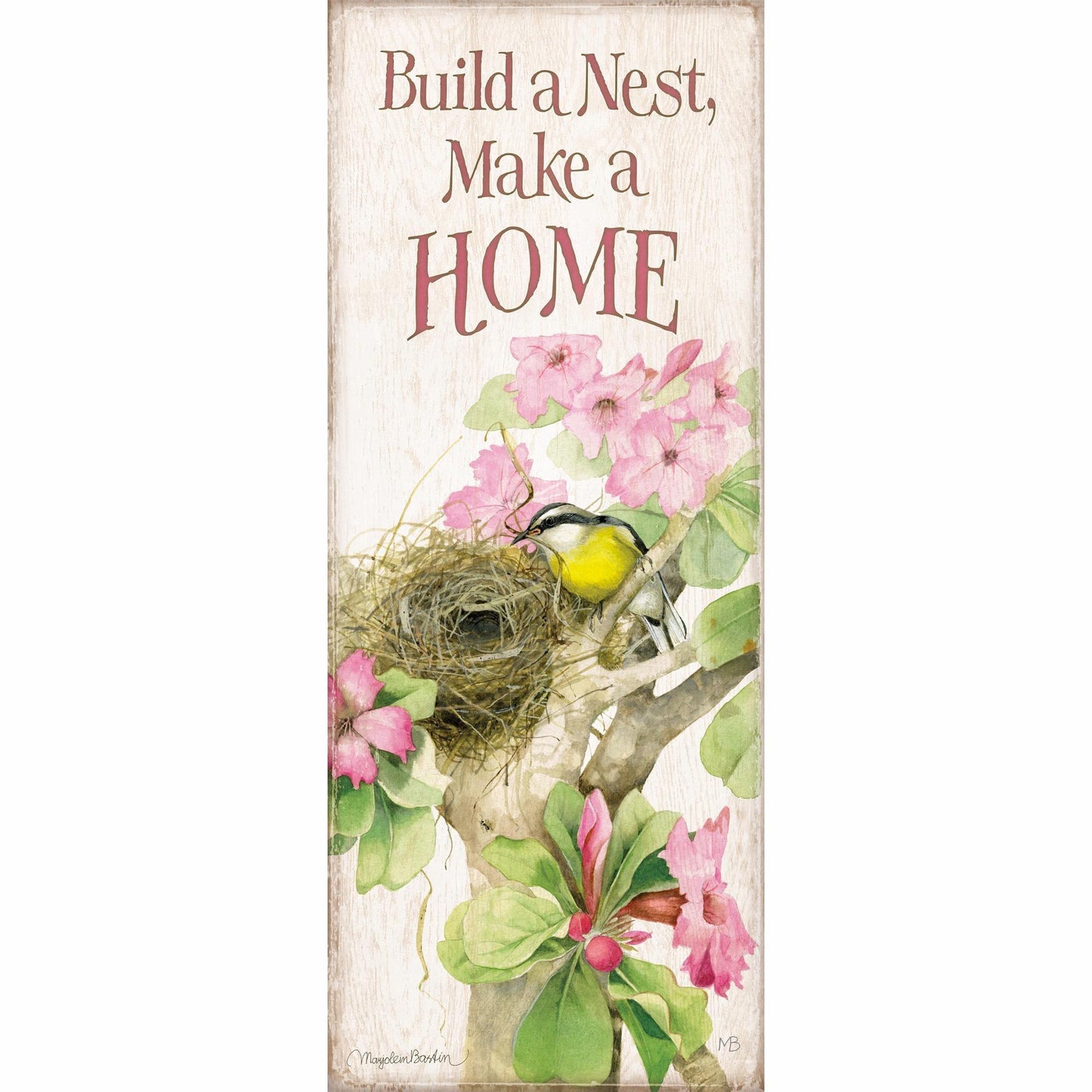 Building a Tropical Home 12" x 30" Wood Sign - Wild Wings