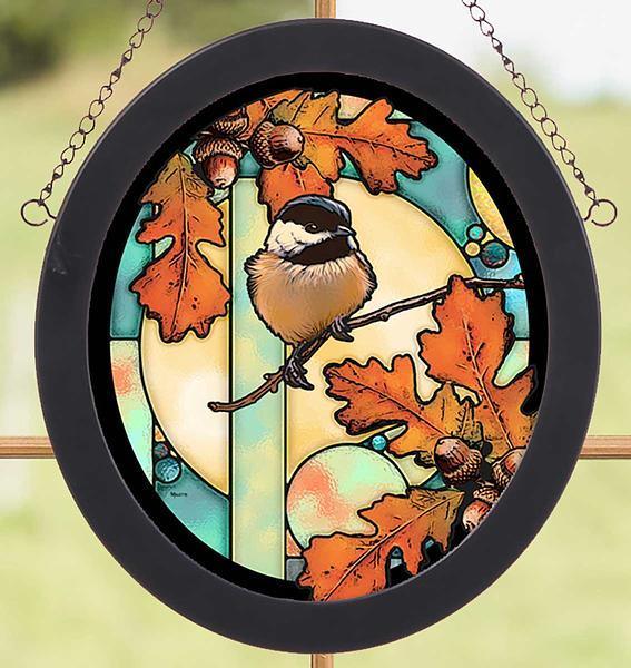 Chickadee Stained Glass Art - Wild Wings