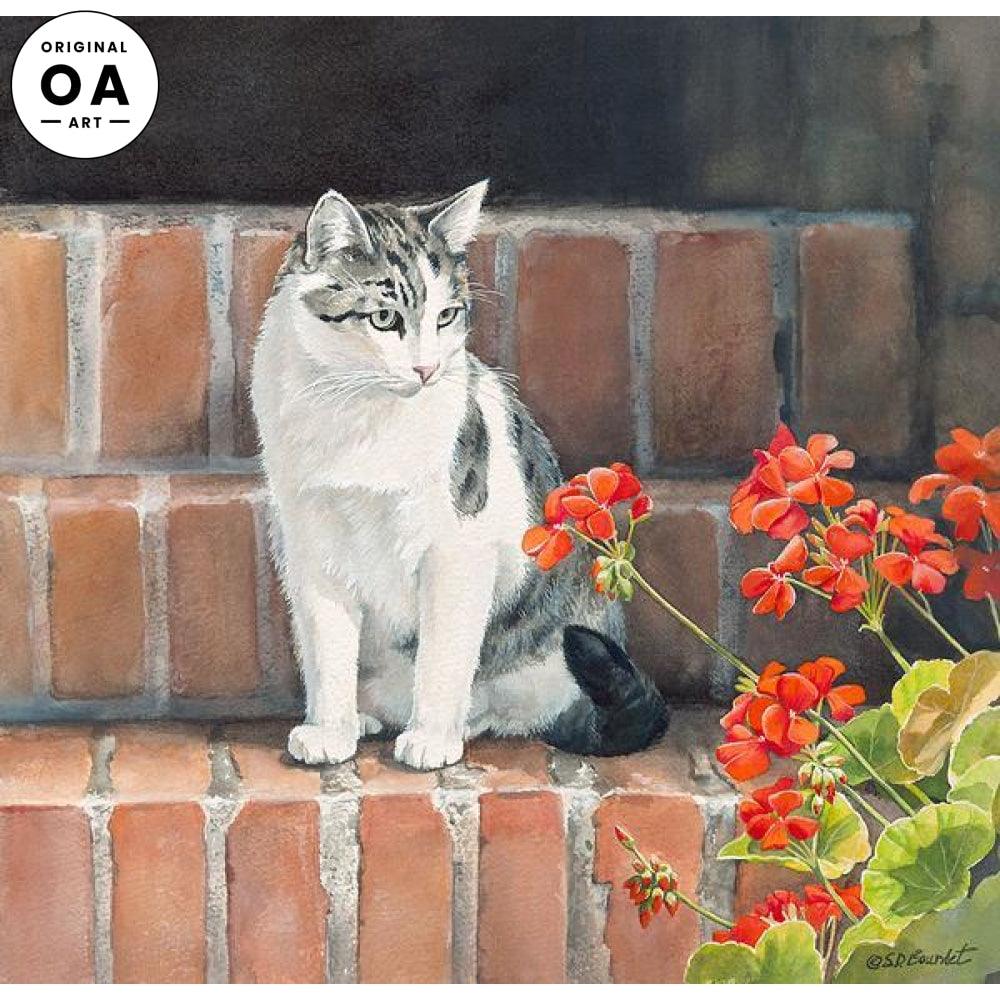 Daydreams—Cat Original Watercolor Painting - Wild Wings