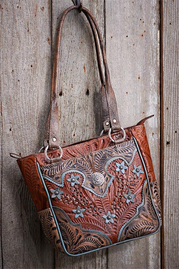 Desert Wildflower Leather Tote - Wild Wings