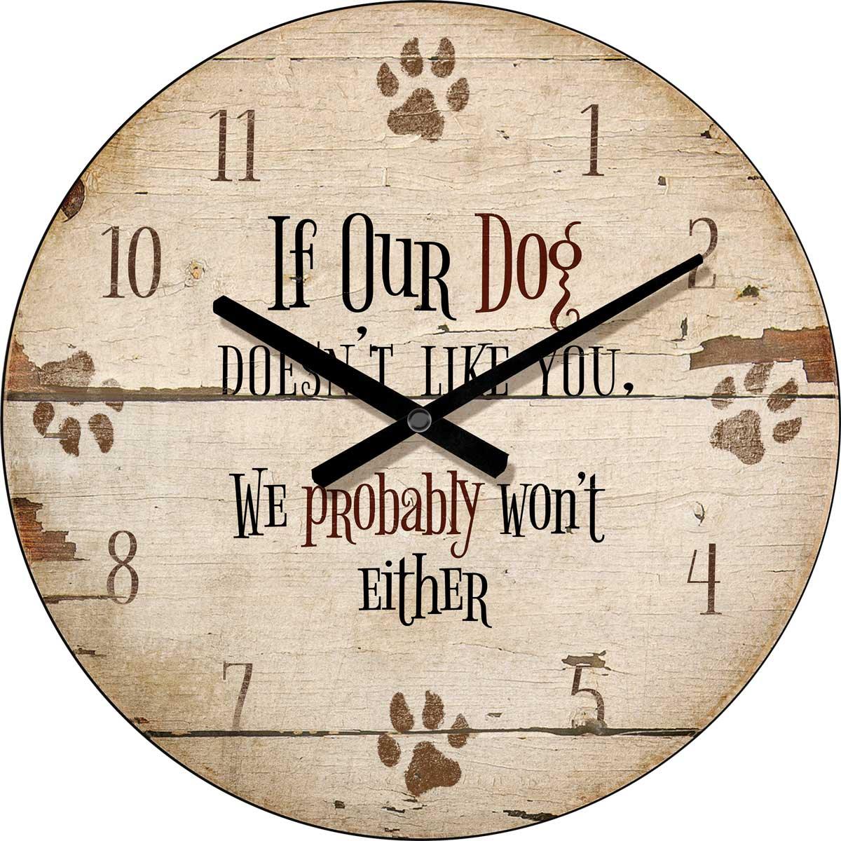Dog Like You 21" Round Clock - Wild Wings