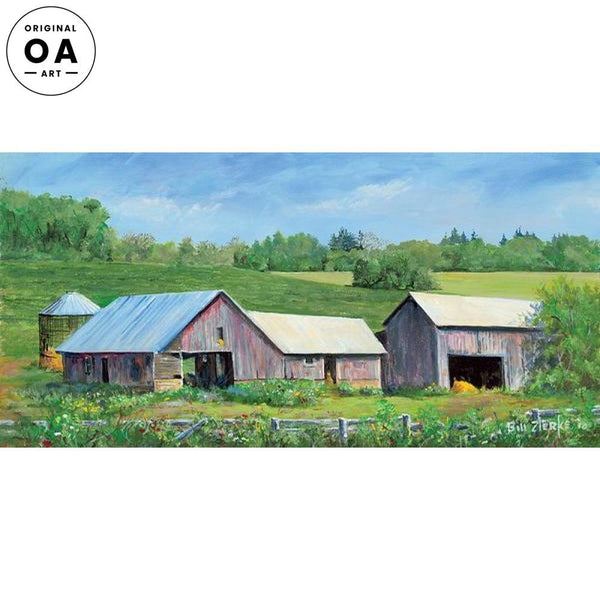 Early Summer—Barns & Flowers Original Acrylic Painting - Wild Wings