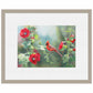 Cardinal and Hollyhocks Paper Print - Wild Wings