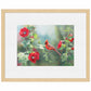 Cardinal and Hollyhocks Paper Print - Wild Wings