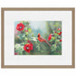 Cardinal and Hollyhocks Paper Print - Wild Wings