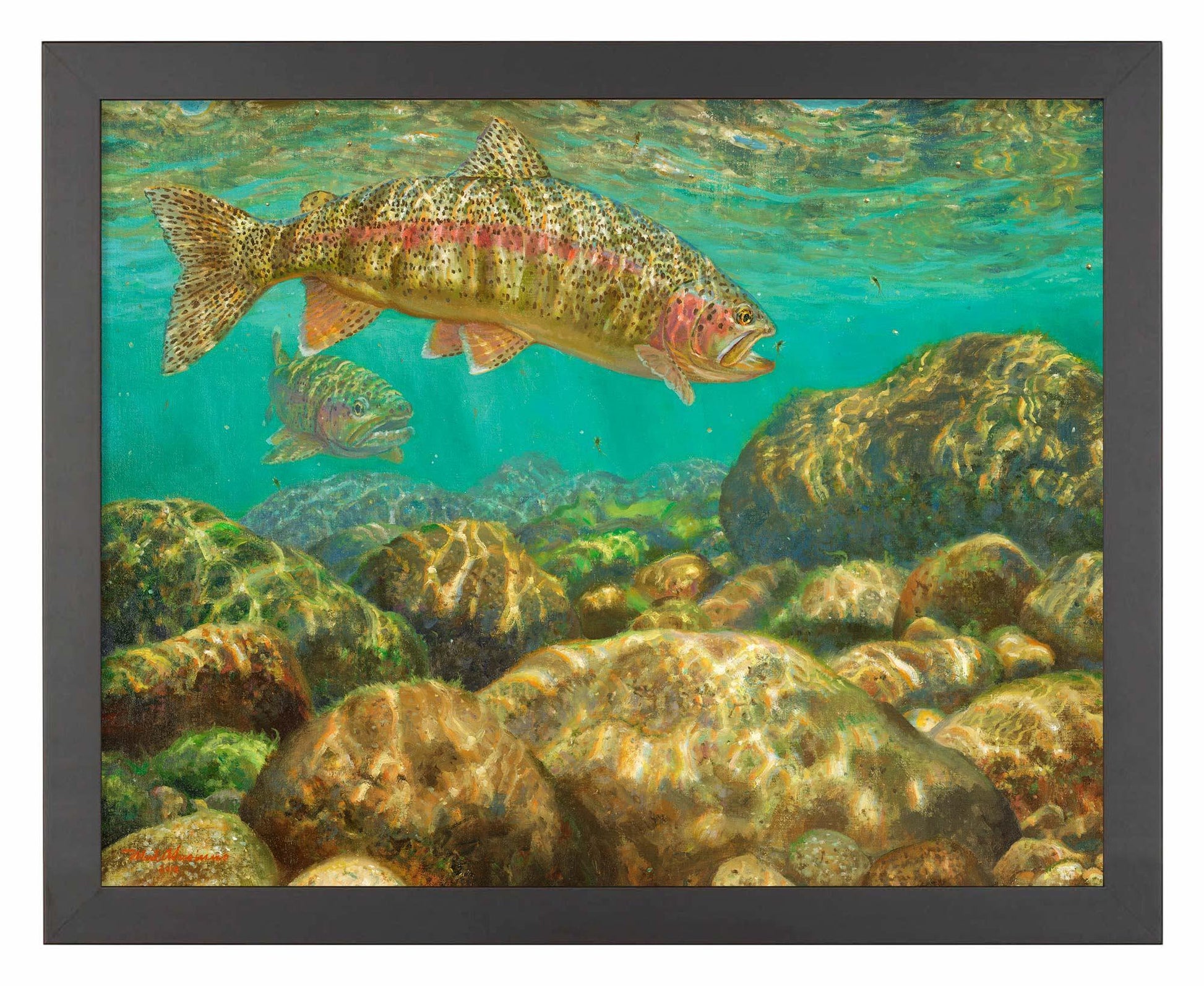 Baetis Feast—Rainbow Trout Art Print - Wild Wings