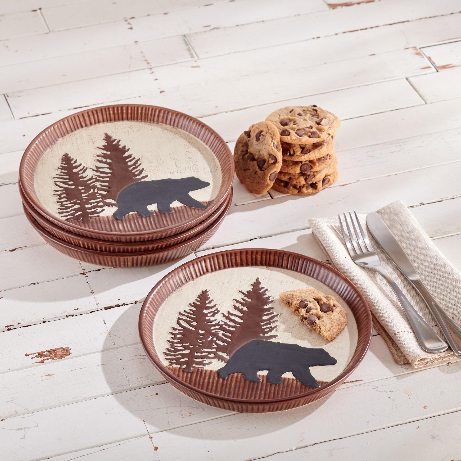 Rustic Dinnerware Wildlife Dishes Sets Forest Trails—Bear