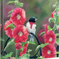 Grosbeaks and Hollyhocks Gallery Wrapped Canvas - Wild Wings