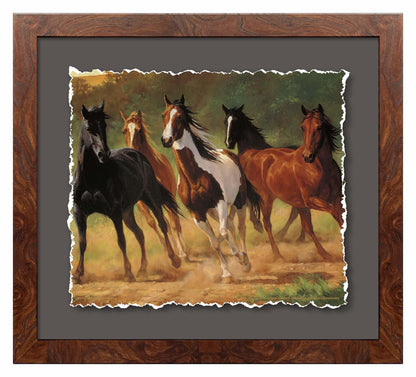 Home Run—Horses Deckled Edge Paper Print - Wild Wings