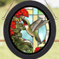 Hummingbird & Geraniums Stained Glass Art - Wild Wings