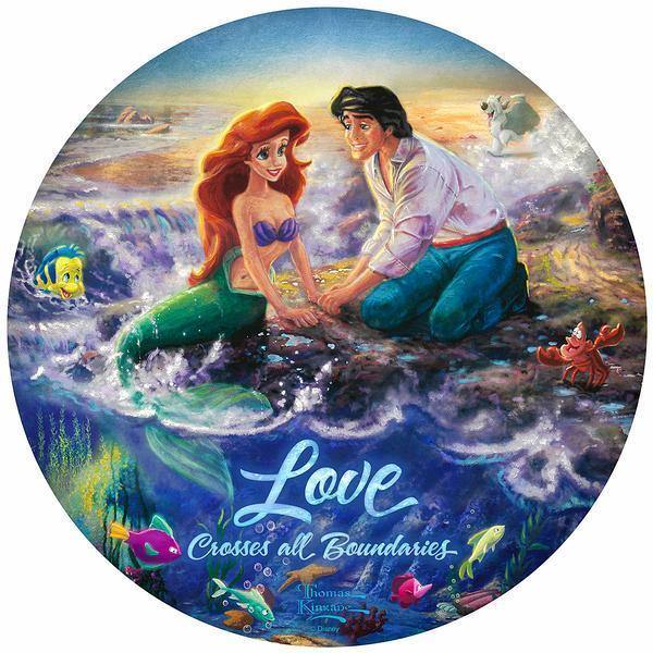 Love Crosses All Boundaries 12" Round Wood Sign - Wild Wings