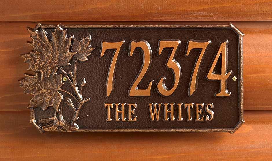 Maple Leaves Address Plaque - Wild Wings
