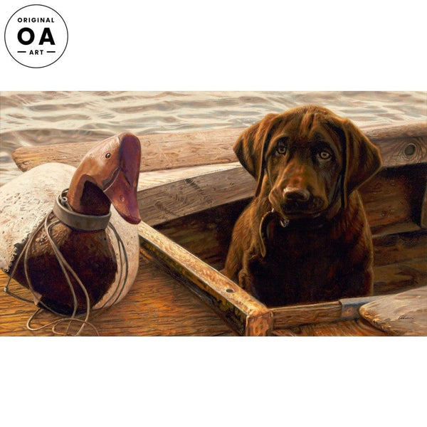 Old School—Chocolate Lab Original Oil Painting - Wild Wings