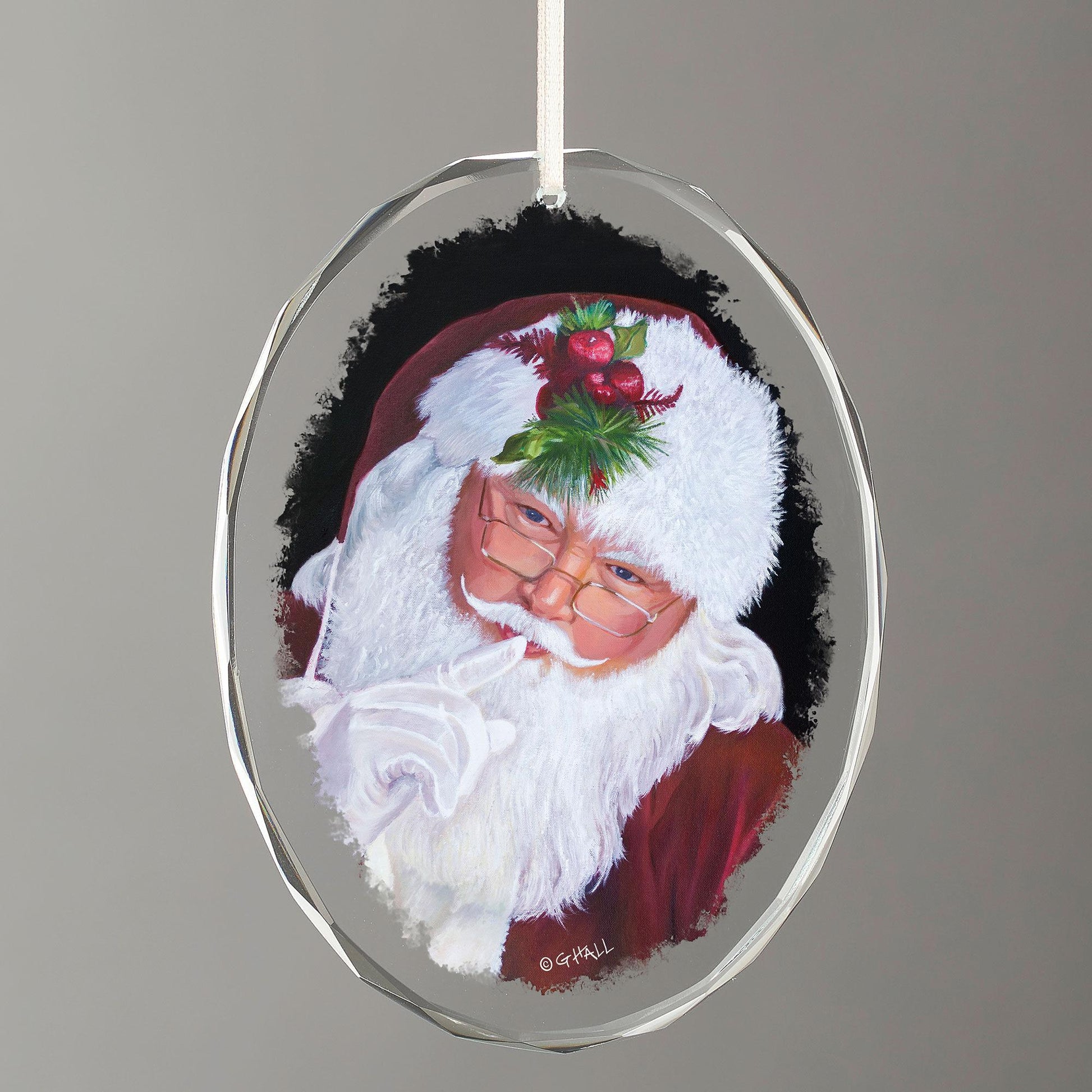 Good Ol' St. Nick Oval Glass Ornament - Wild Wings