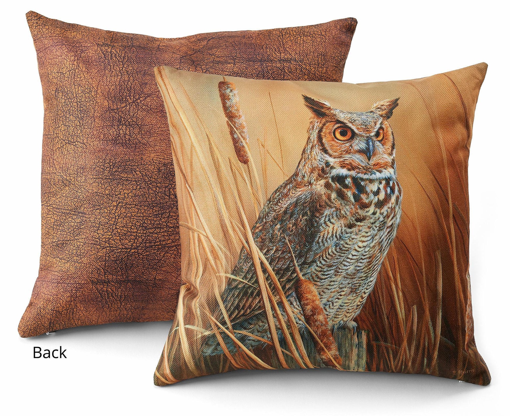 Great Horned Owl 18" Decorative Pillow - Wild Wings