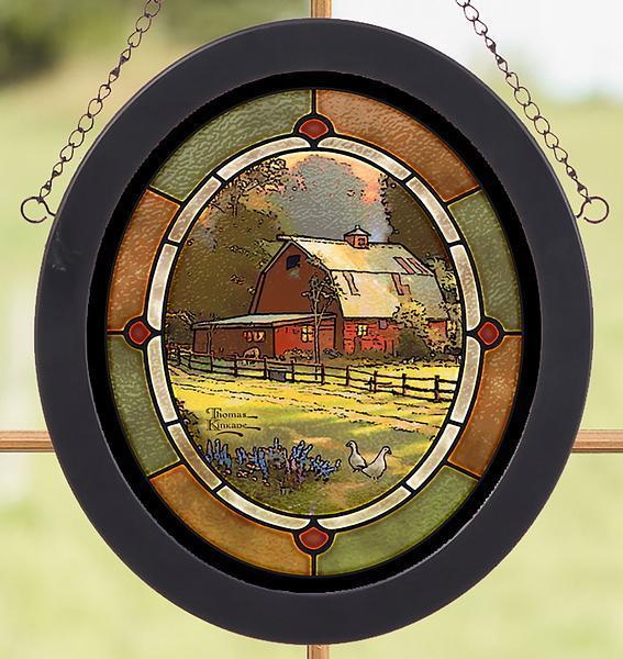 Sunset at Riverbend Farm Stained Glass Art - Wild Wings