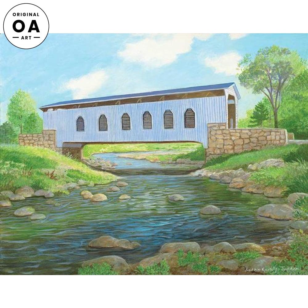 Roaring Branch—Covered Bridge Original Acrylic Painting - Wild Wings