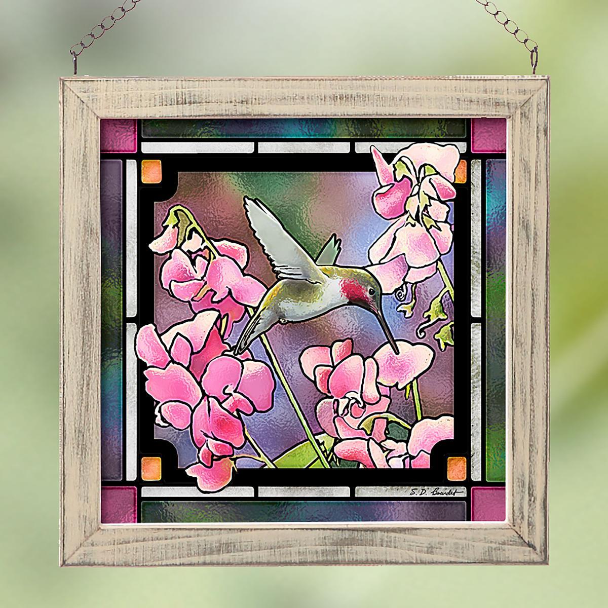 Ruby & Sweet Pea Stained Glass Art from Wild Wings