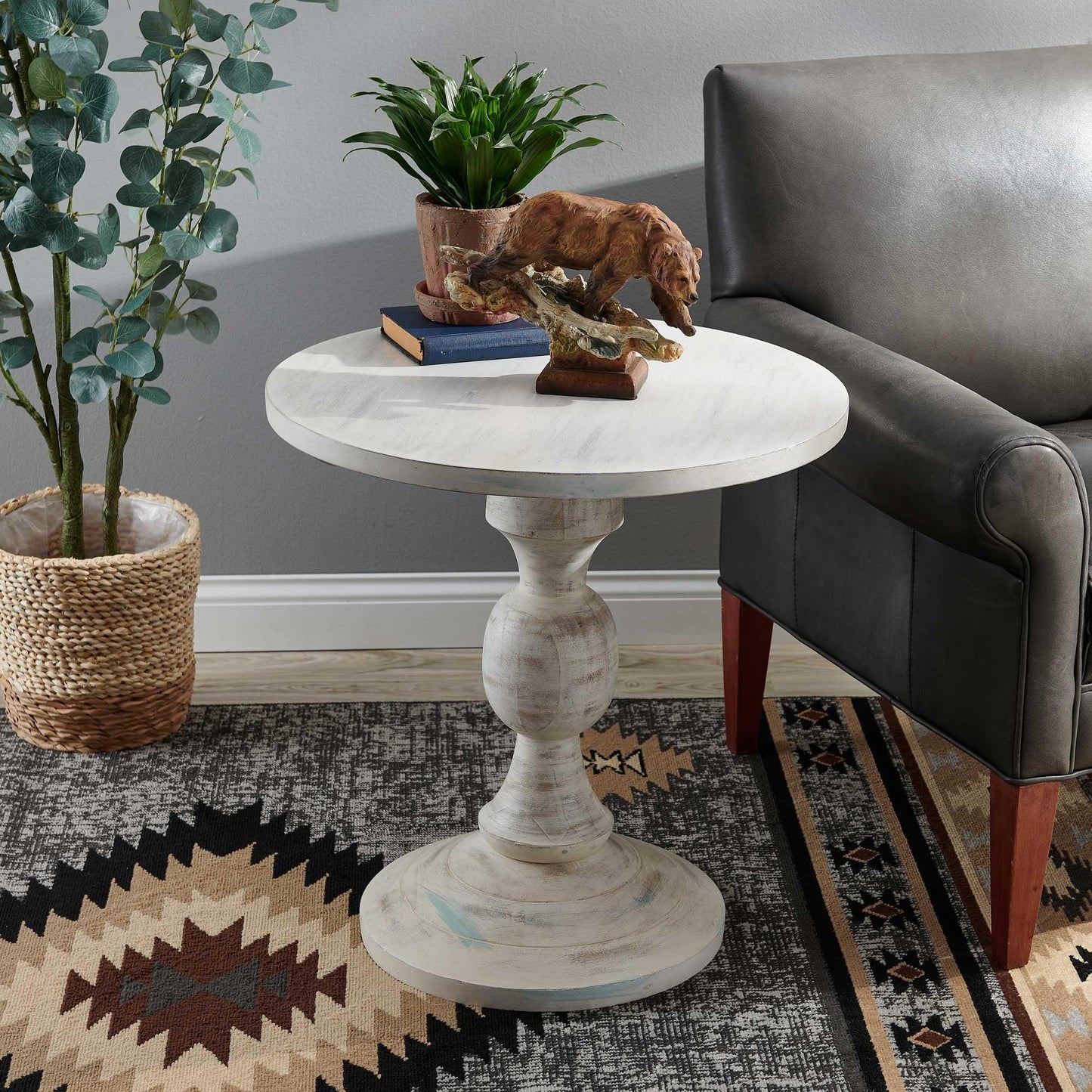 Shabby Chic Round Side Table - Wild Wings