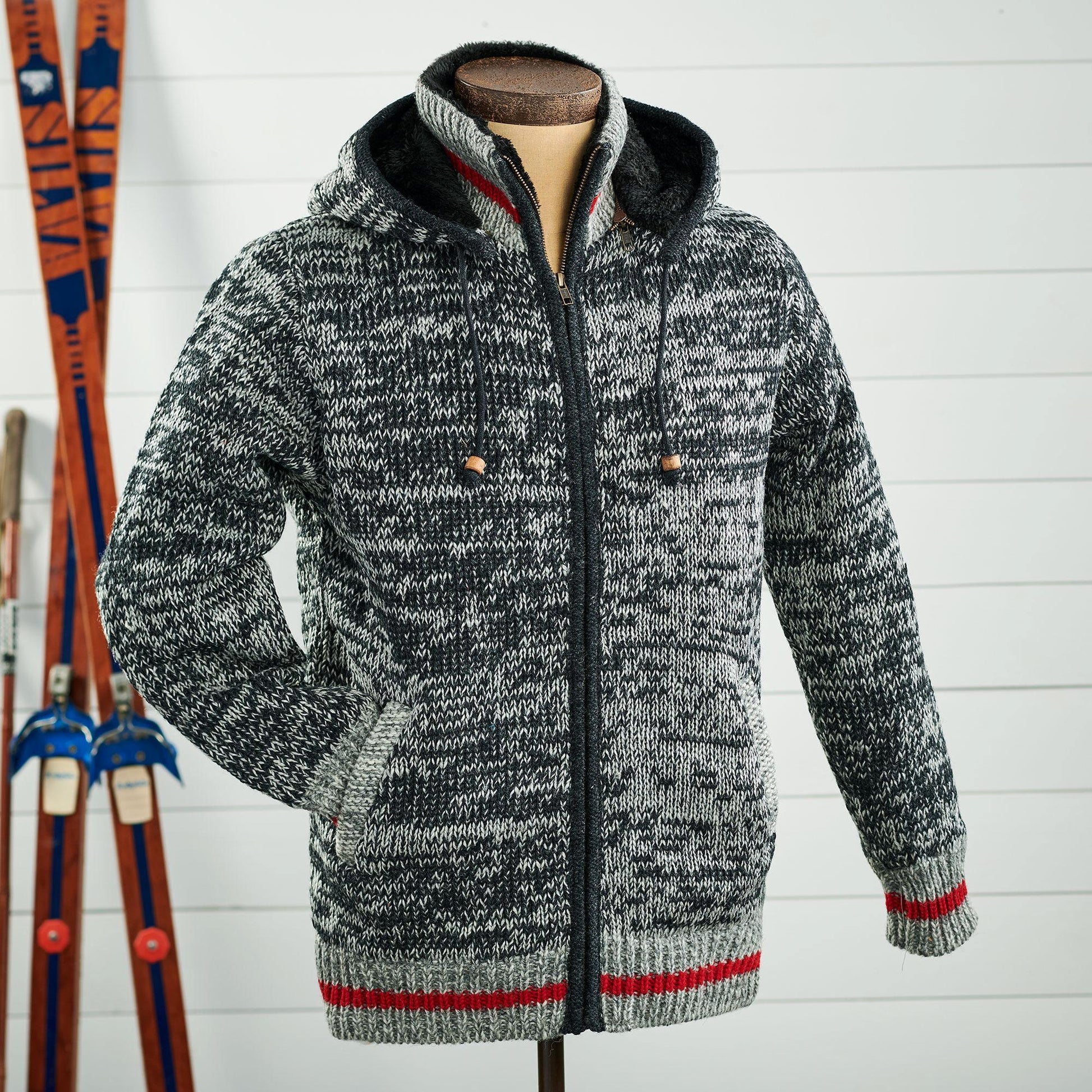 Snowy Striped Sweater Jacket - Wild Wings