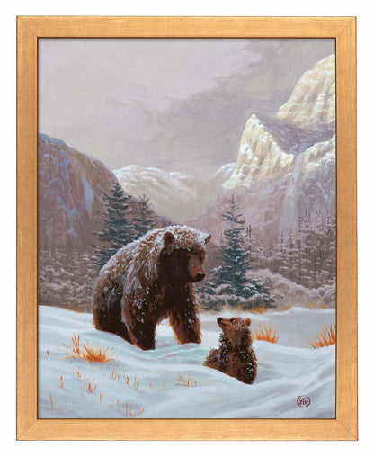 Snow Day—Grizzly Bear Art Print - Wild Wings