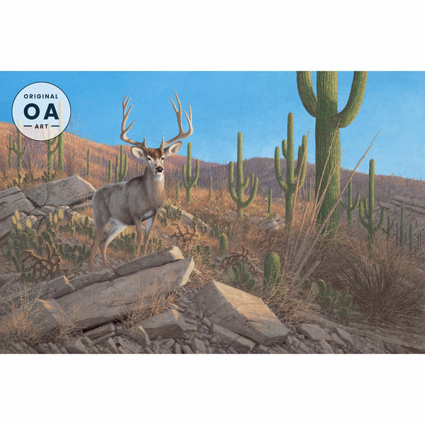 Sonora Sunrise-Mule Deer Original Oil Painting - Wild Wings