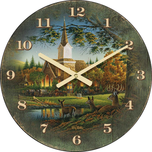 Sunday Morning 21" Round Clock - Wild Wings