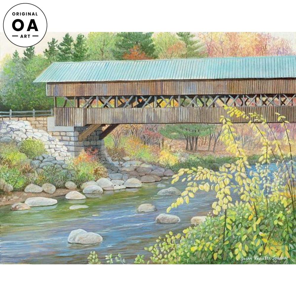 Swift River Bridge Original Acrylic Painting - Wild Wings