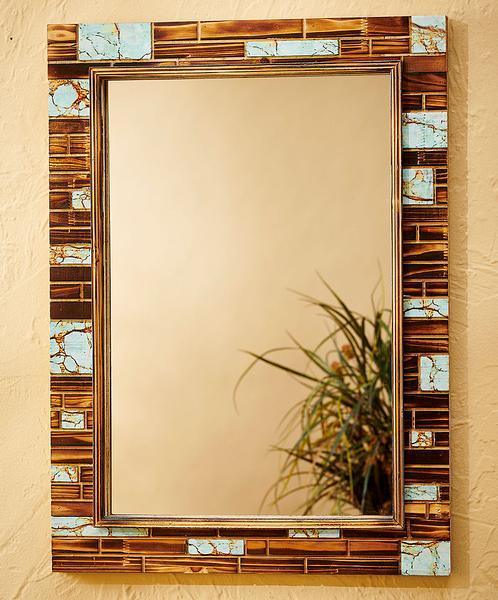 Turquoise Inlay Mirror - Wild Wings