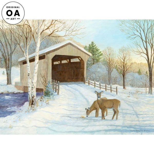 Winter Beauty—Whitetail Deer Original Acrylic Painting - Wild Wings