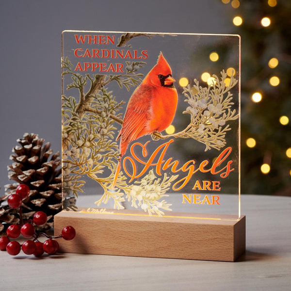 Winter Cardinal Acrylic Night Light - Wild Wings