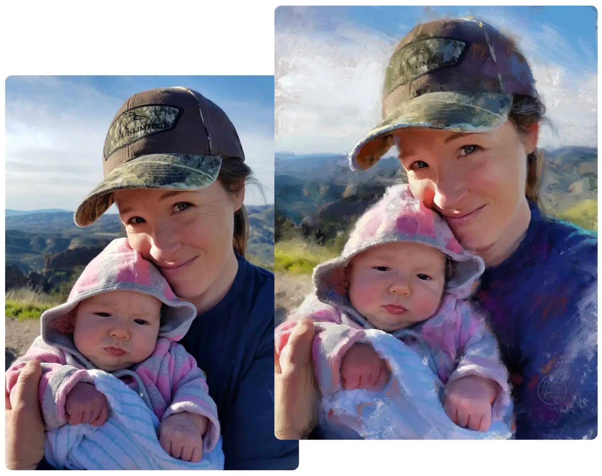 An artist painting on canvas